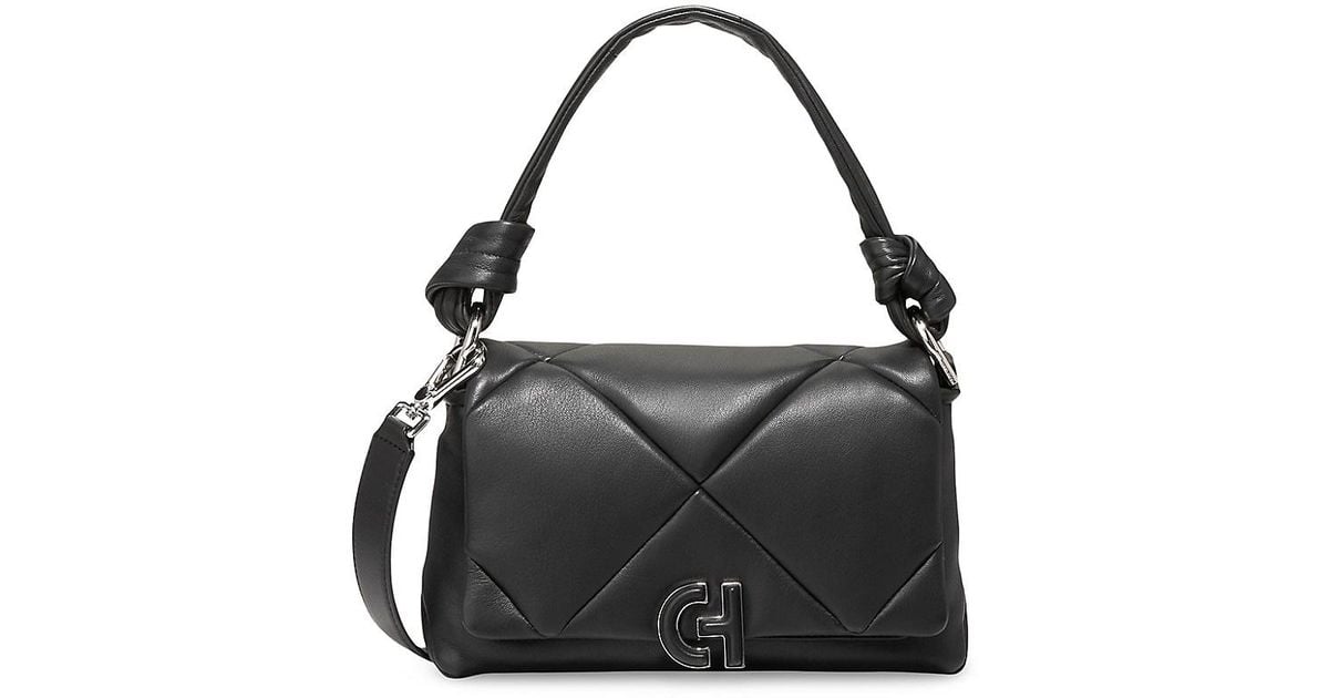 Cole Haan Mini Puff Quilted Leather Shoulder Bag in Black Lyst
