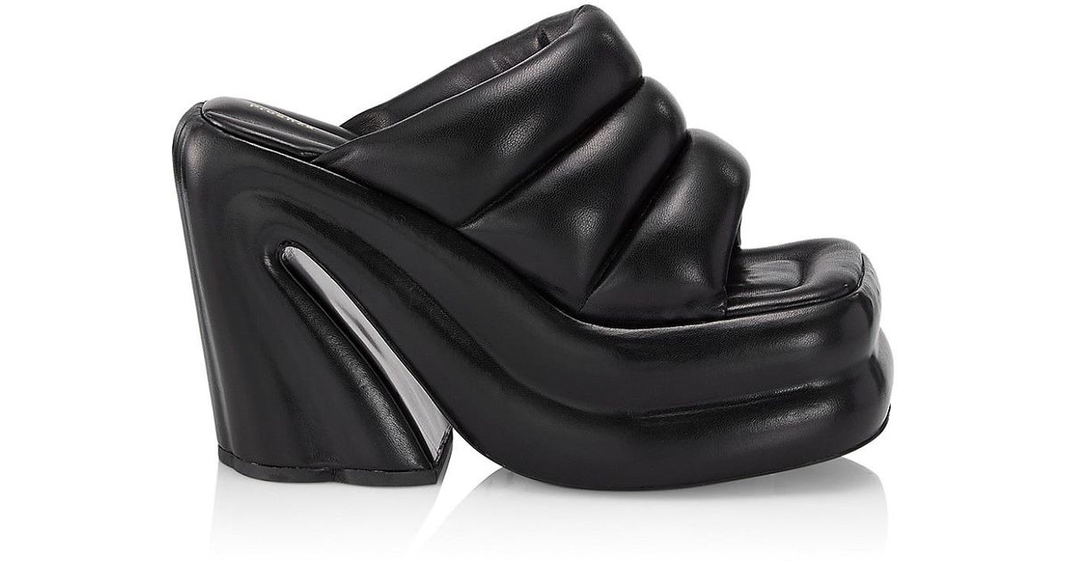 Proenza Schouler Arc Leather Platform Slides in Black | Lyst
