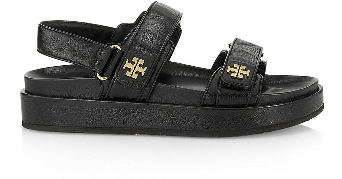 Tory Burch Kira Sport Leather Sandals in Black Lyst
