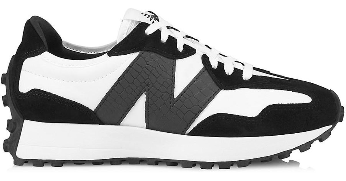 New Balance 327 Ws327dw Lug Sole Suede Sneakers in Black Lyst