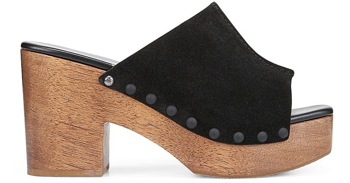 Sam Edelman Josselyn Leather Platform Clog Mules in Black Lyst