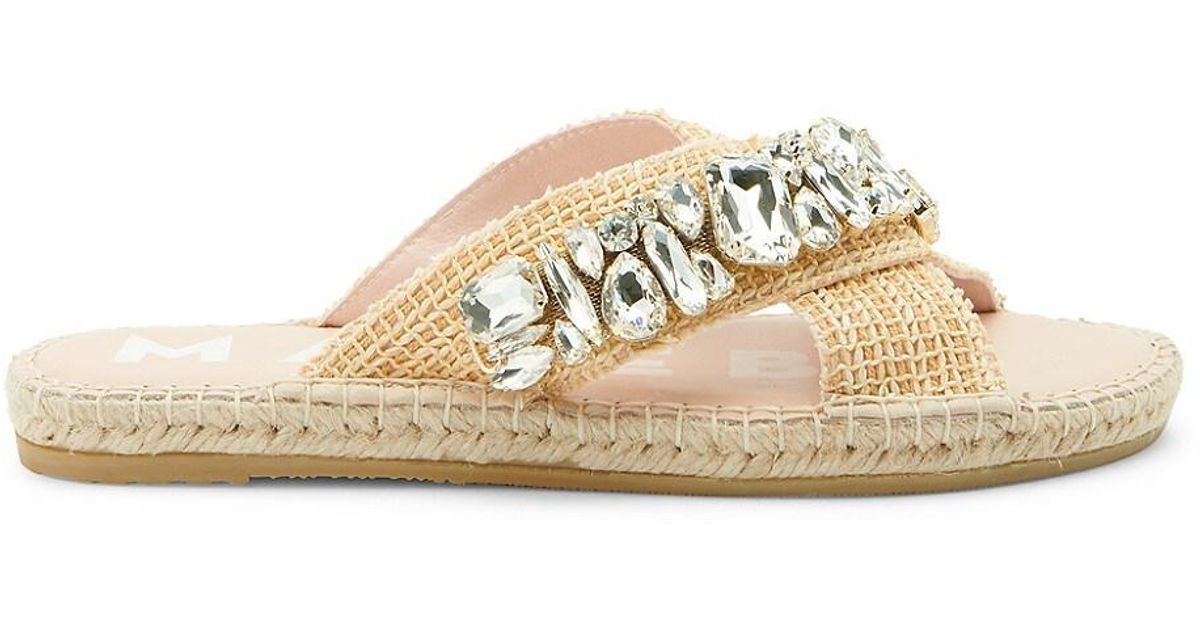 manebí nordic metallic leather espadrille slides