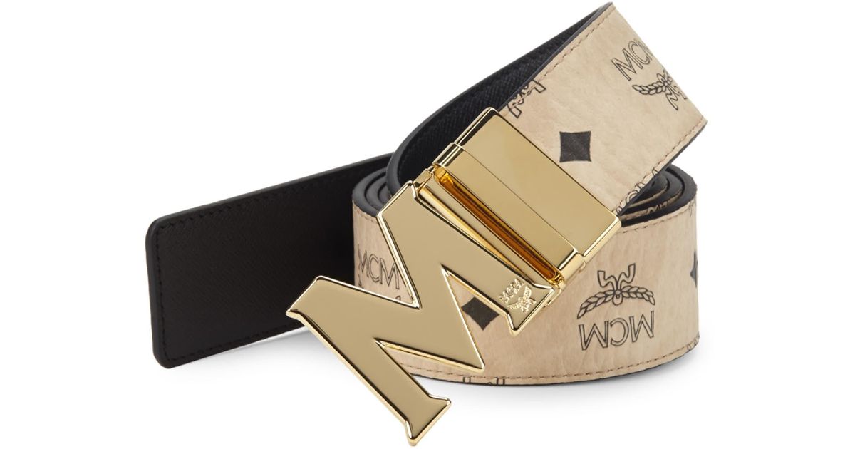 beige mcm belt