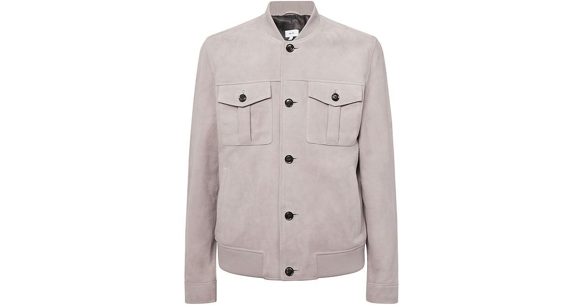 Reiss Duntroon Suede Jacket in White for Men | Lyst