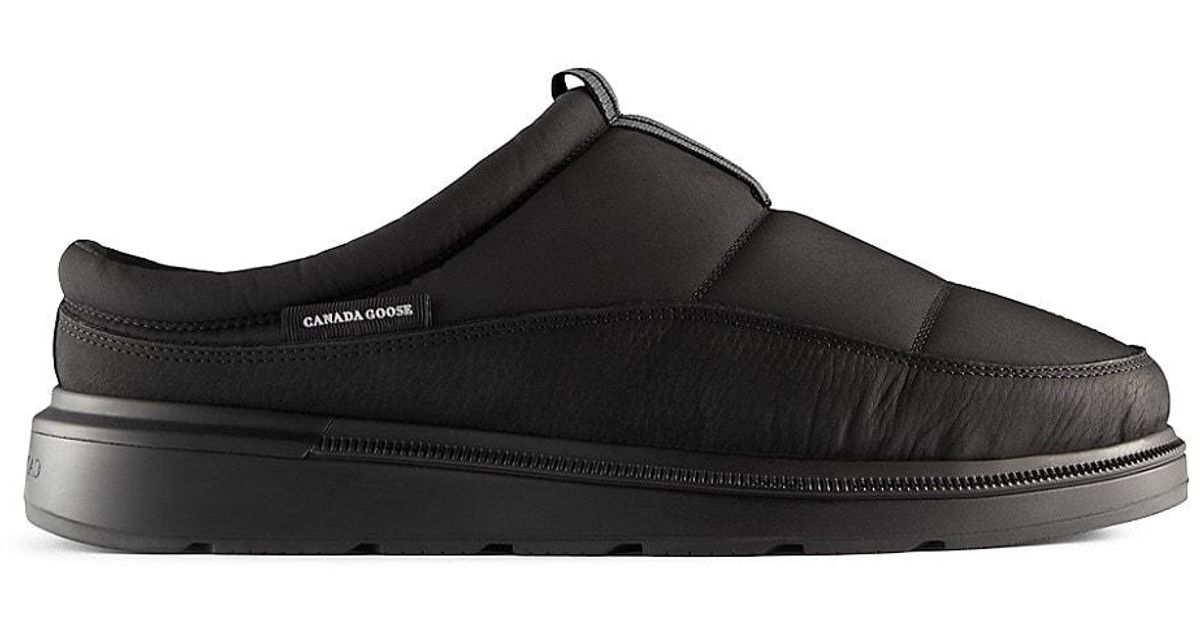 Canada Goose Leather & Textile Slippers in Black for Men | Lyst