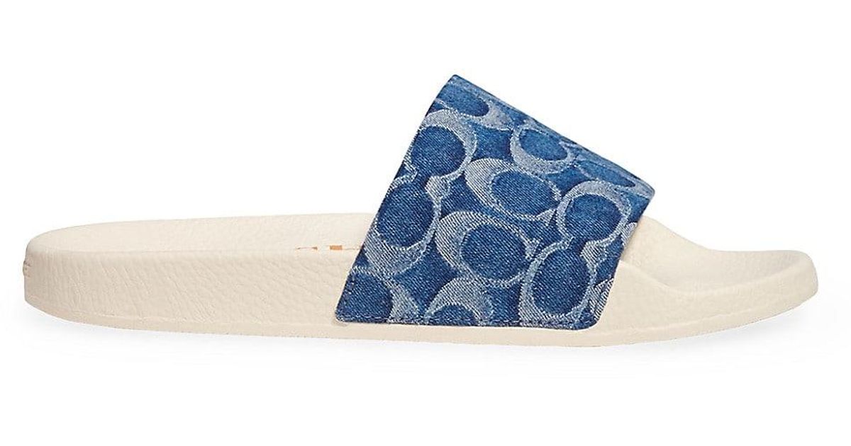 coach udele signature rubber slides