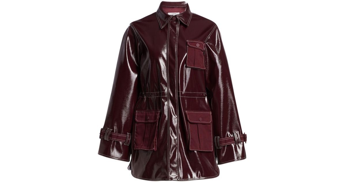 ganni patent jacket