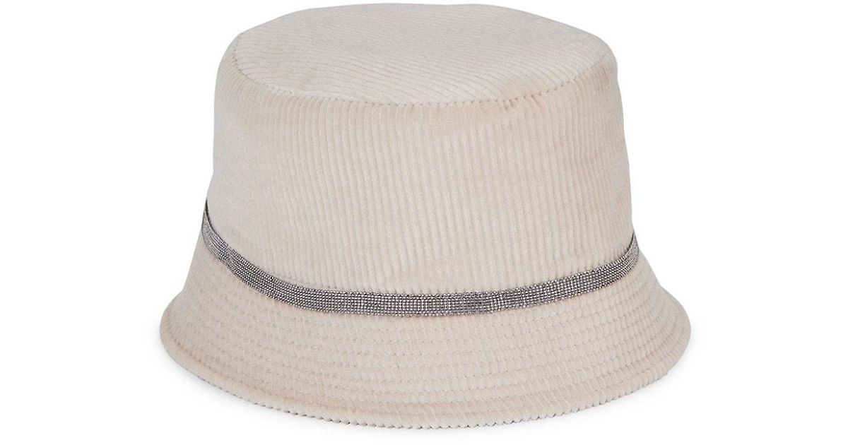 Brunello Cucinelli Cotton Embellished Bucket Hat | Lyst