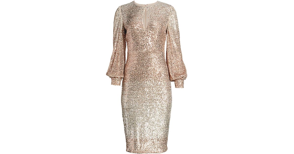 badgley mischka puff sleeve gown