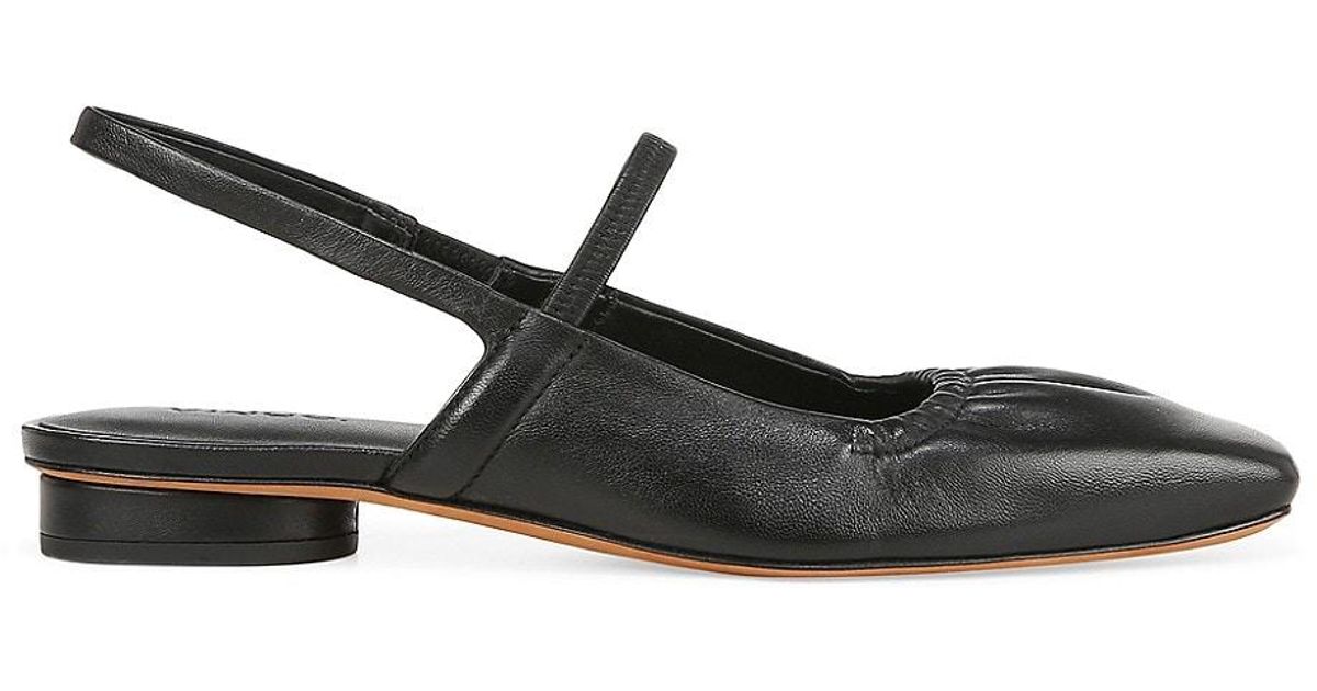 vince branine leather flat