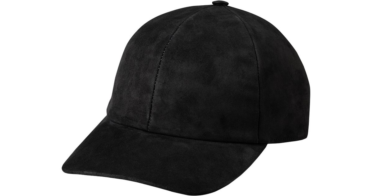 black suede baseball cap