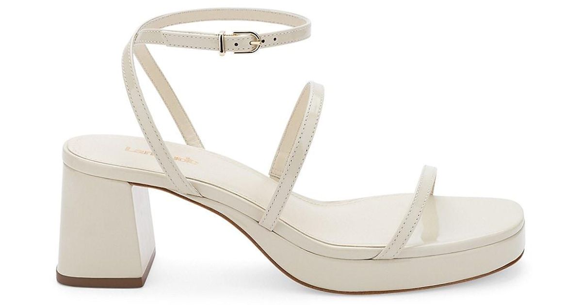 Larroude Gio Leather Strappy Sandals in Ivory (White) | Lyst