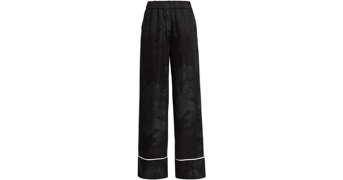 Off-White c/o Virgil Abloh Sky Jacquard Satin Pajama Pants in Black | Lyst