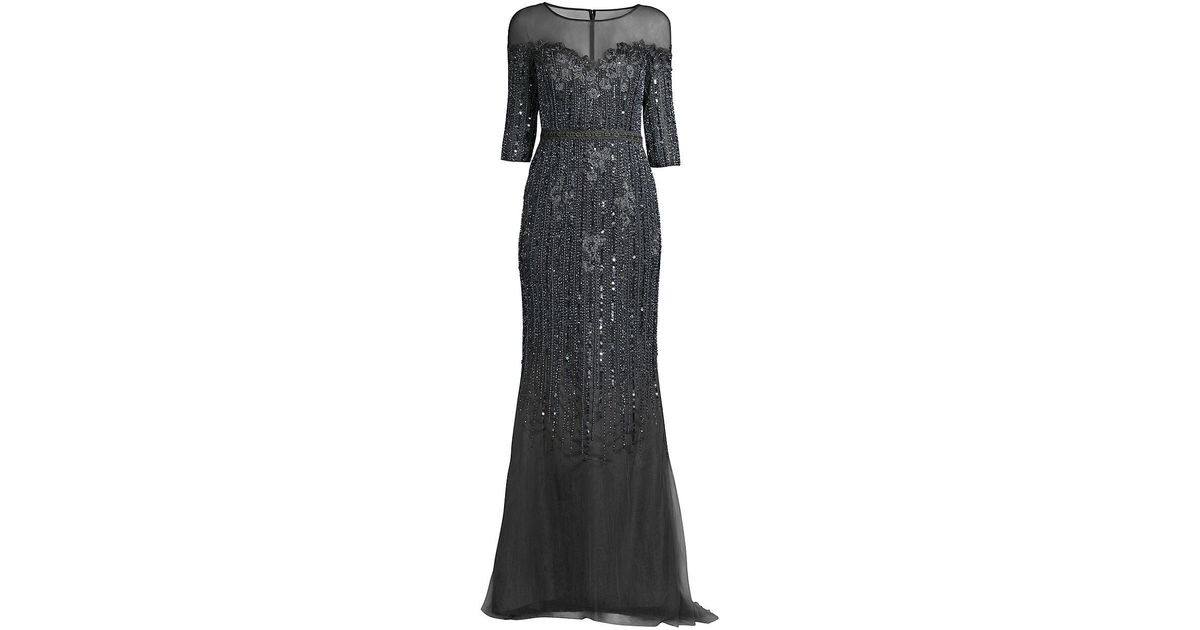 basix black label embellished gown