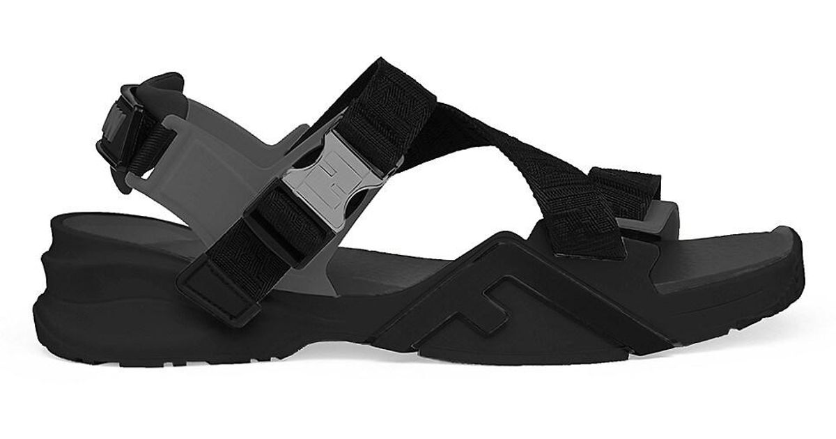 Fendi Synthetic Flow Strappy Sandals in Nero (Black) for Men | Lyst