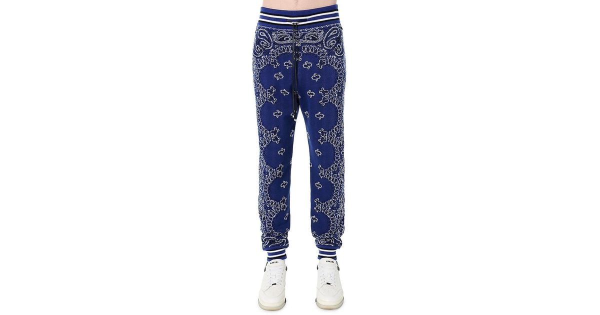 Amiri Cotton Bandana Jogger Sweatpants in Blue Black (Blue) for Men Lyst