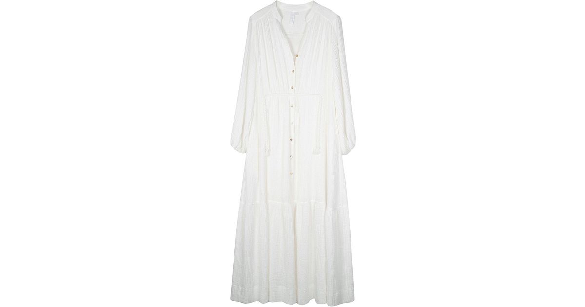 Jonathan Simkhai Cotton India Gauze Drawstring Cover-up Dress in White ...