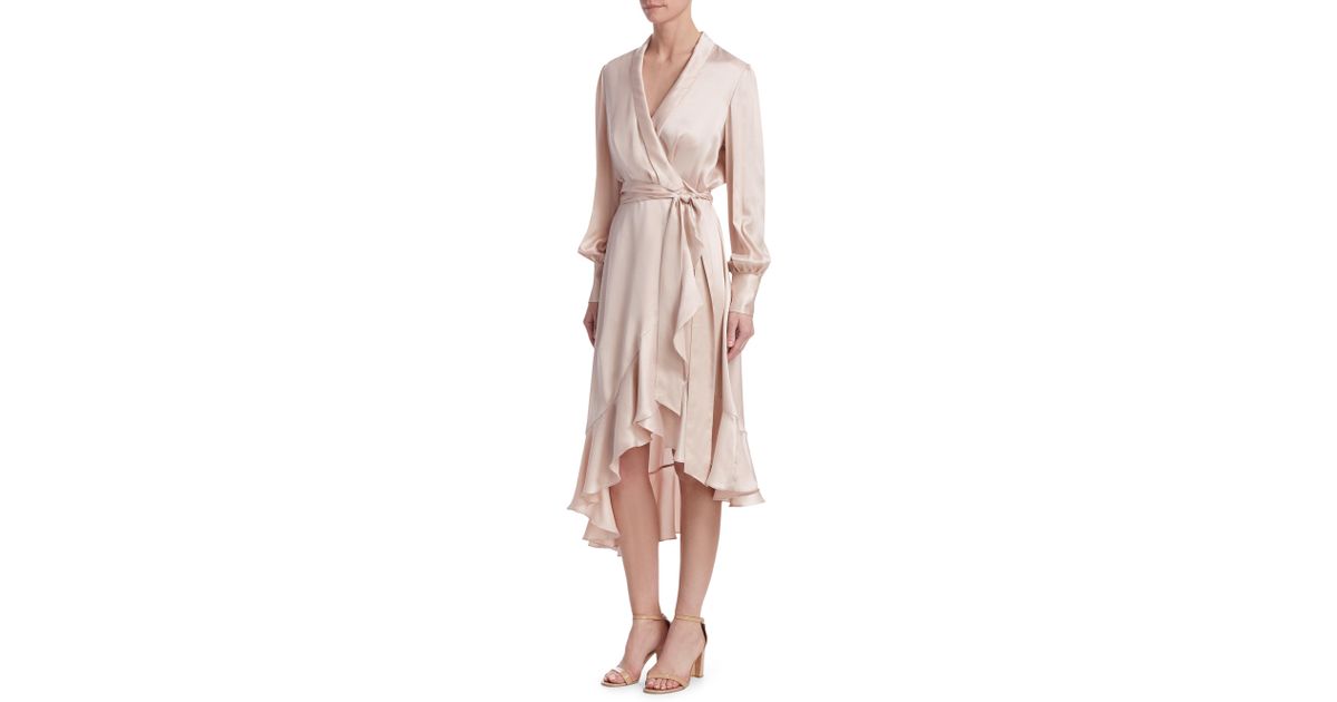 zimmermann satin wrap dress