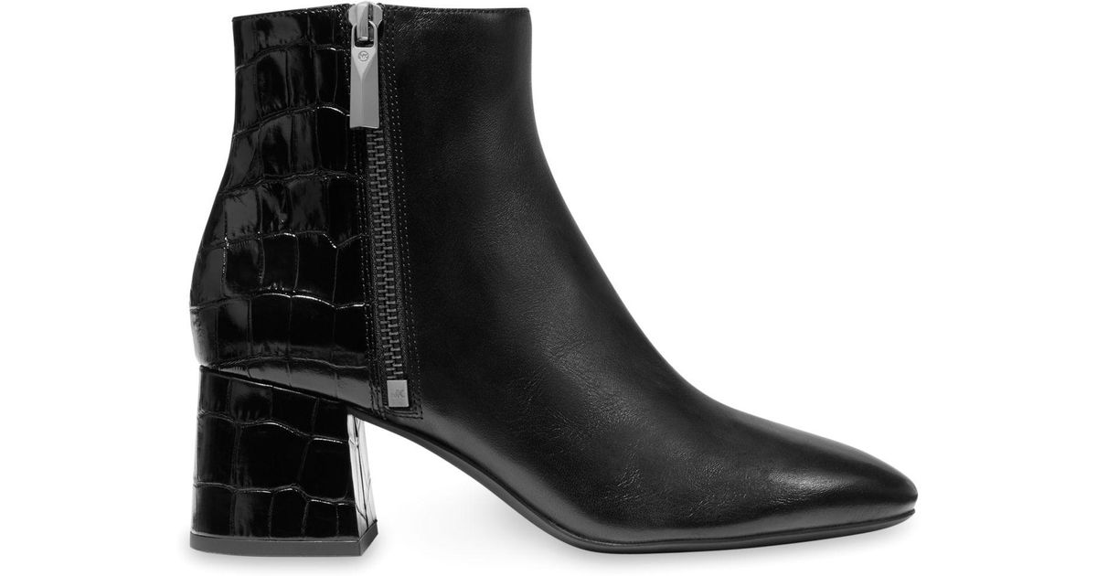 croc embossed ankle boots