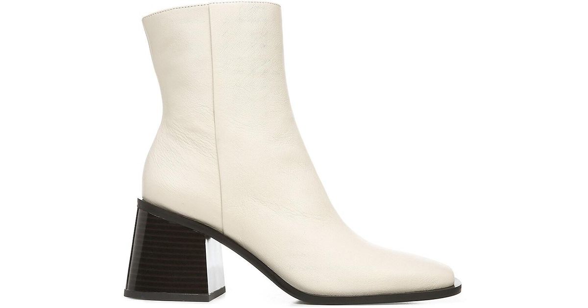 Sam Edelman Winnie Modern Leather Booties in White | Lyst