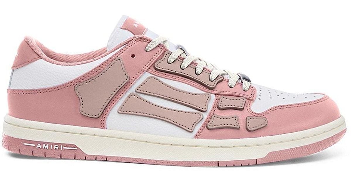 Amiri Skeleton Leather Lowtop Sneakers in Pink for Men Lyst