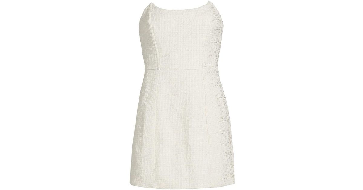 Line & Dot Avery Tweed Strapless Minidress in White | Lyst