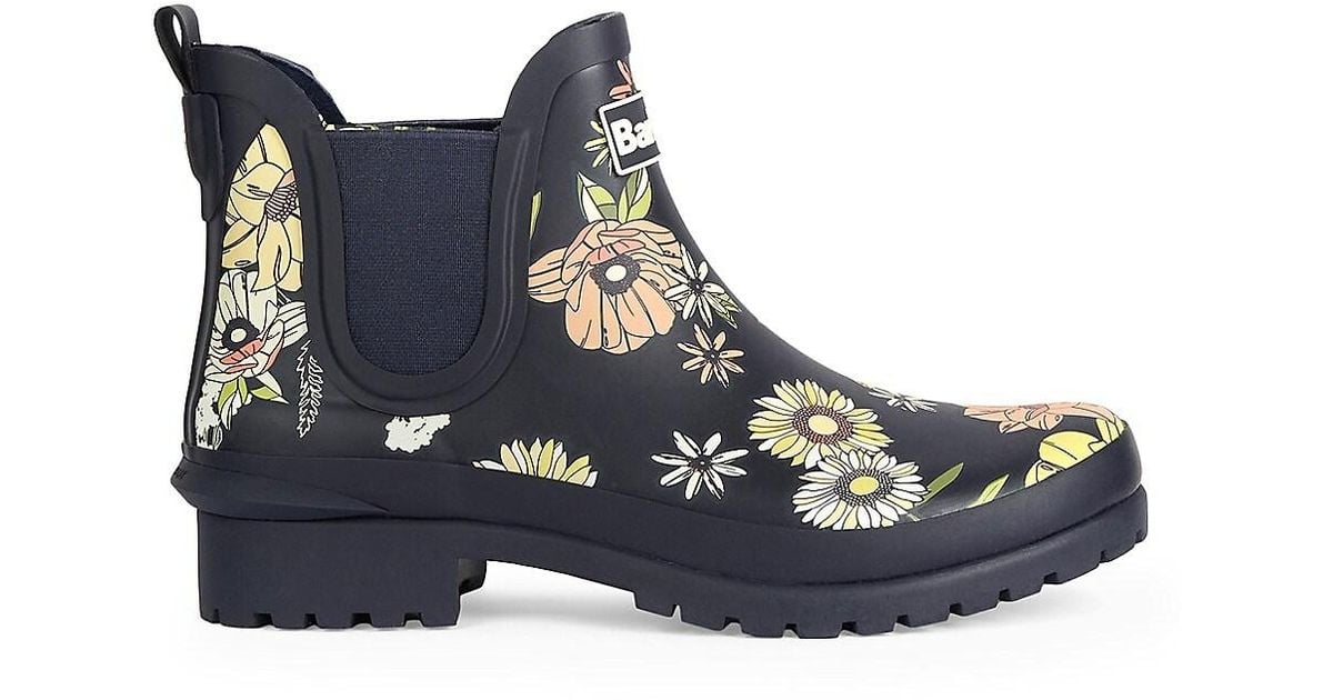 Barbour Wilton Floral Chelsea Boots in Blue | Lyst