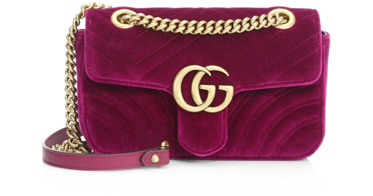 gucci fuchsia velvet bag