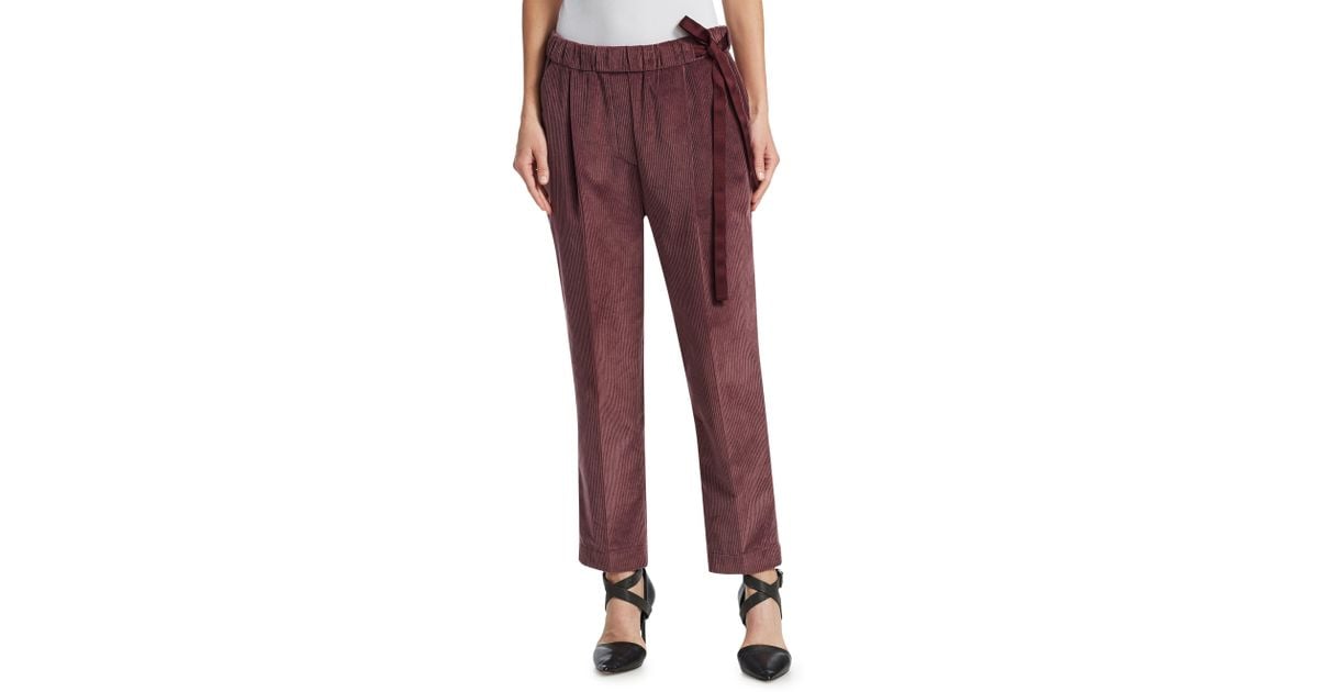 brunello cucinelli velvet pants