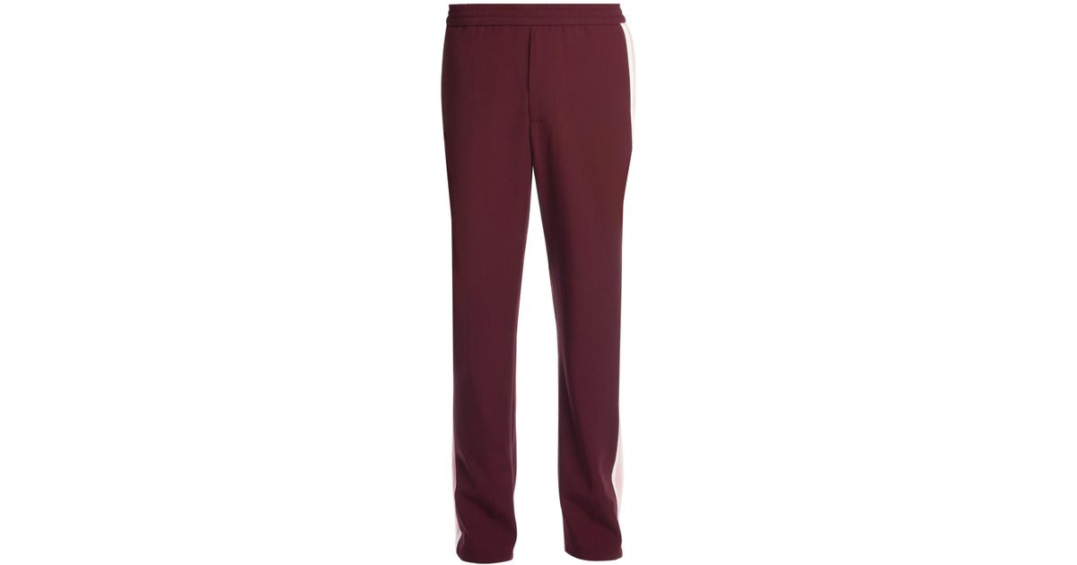 Valentino Synthetic Stripe Track Pants in Burgundy (Red) for Men 