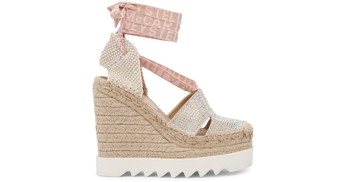 Stella McCartney Gaia Platform Logo Espadrilles in Natural Lyst