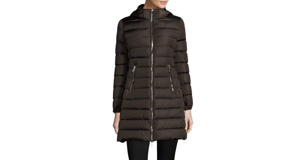 Moncler Leather Orophin Puffer Jacket in Black - Lyst