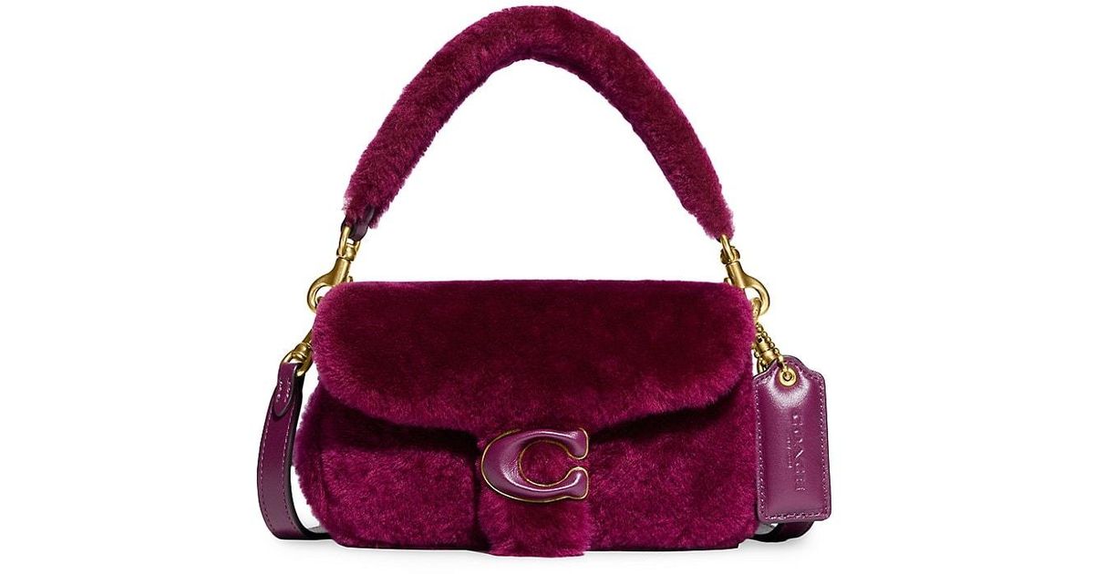 COACH Pillow Tabby Shearling Shoulder Bag in Purple Lyst