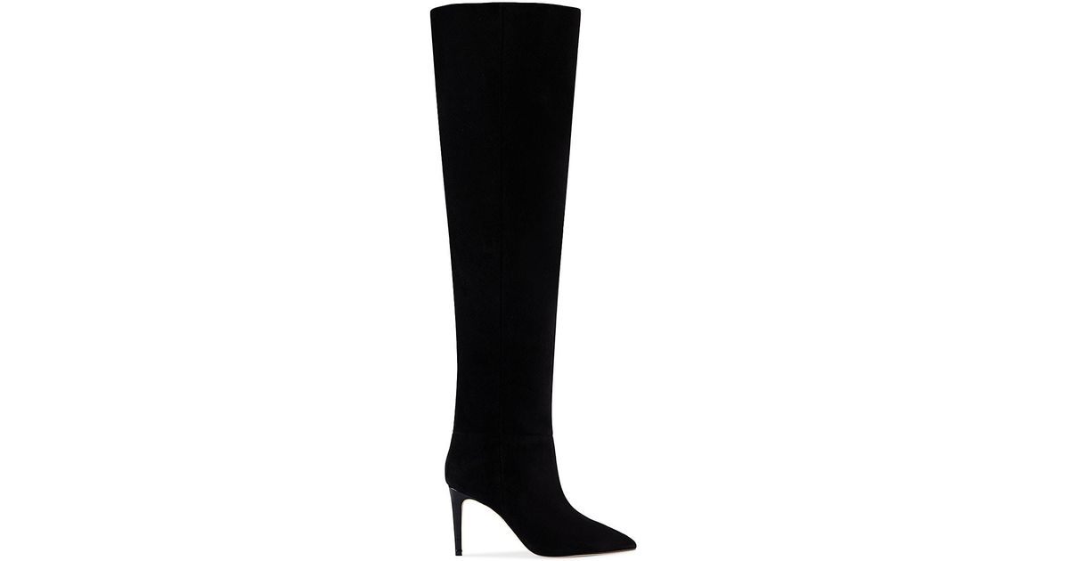 Paris Texas Overtheknee Suede Stiletto Boots in Black Lyst