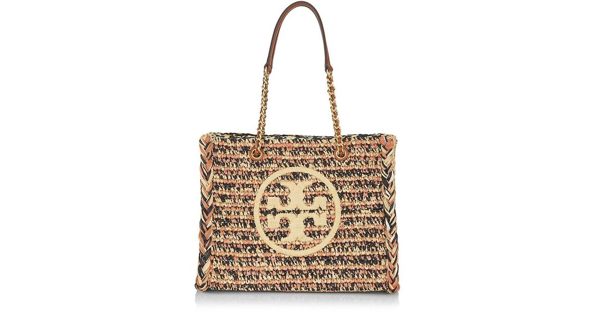 ella raffia chain tote