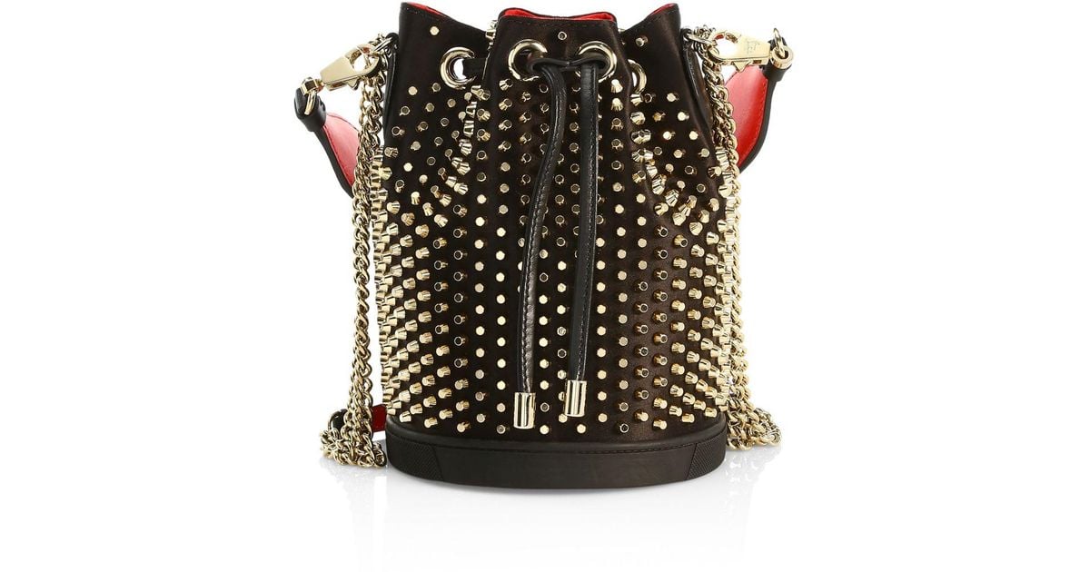 Christian Louboutin Marie Jane Studded Leather Bucket Bag in 