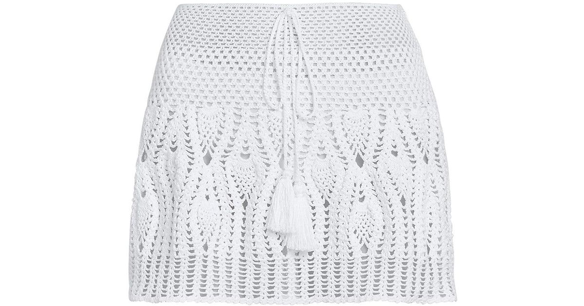 Loewe X Paula's Ibiza Breathable Crocheted Miniskirt in White | Lyst