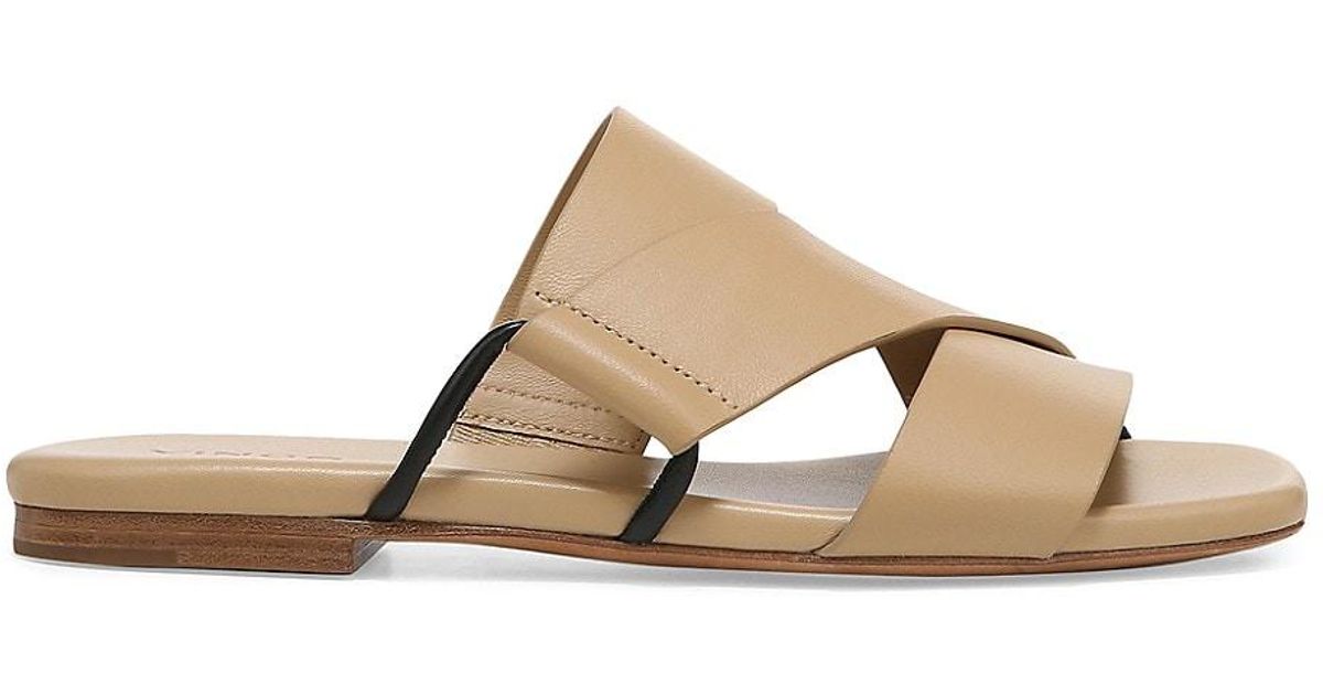 Vince Dylan Leather Sandals in Metallic | Lyst