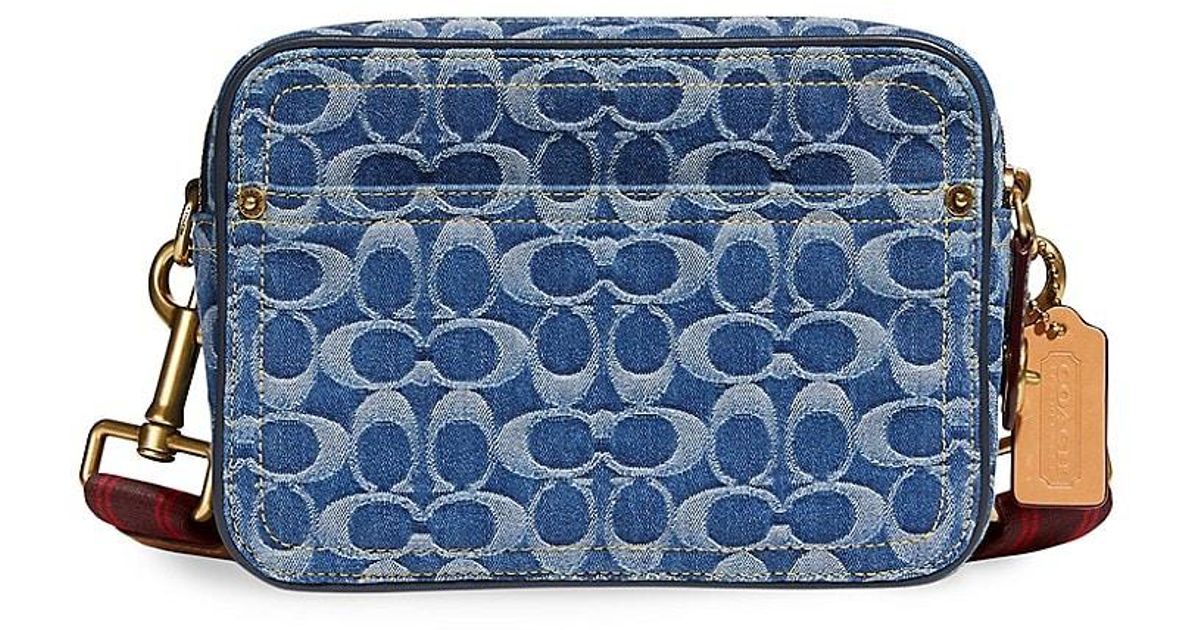 COACH Flight Denim Crossbody Bag in Washed Denim (Blue) for Men Lyst