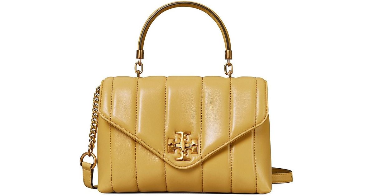 Tory Burch Small Kira Leather Top Handle Satchel in Brown - Lyst