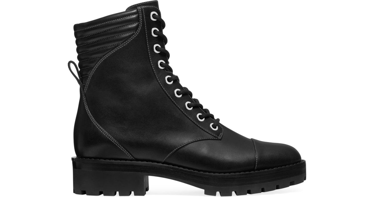 michael michael kors tavie leather combat boot