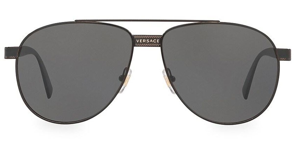 Versace Rock Icons 58mm Aviator Sunglasses in Black (Gray) for Men | Lyst