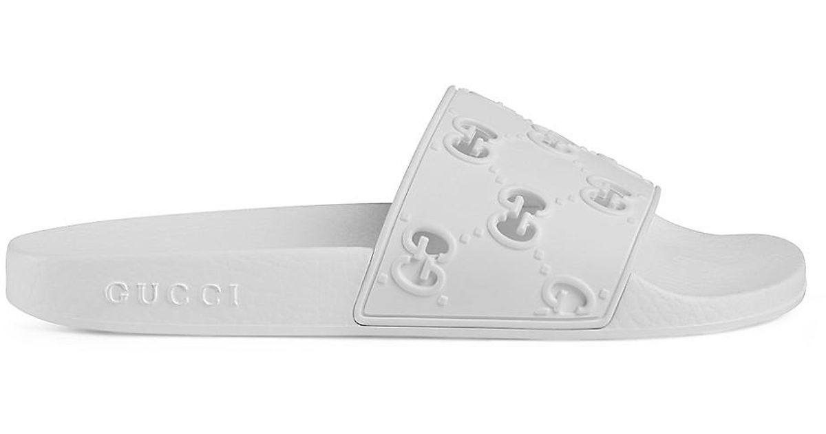 all white gucci slides