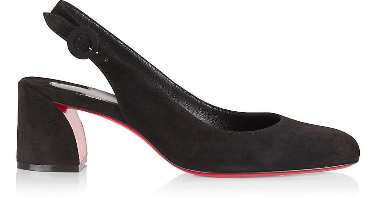 Christian Louboutin So Jane 55mm Suede Slingback Pumps in Black Lyst