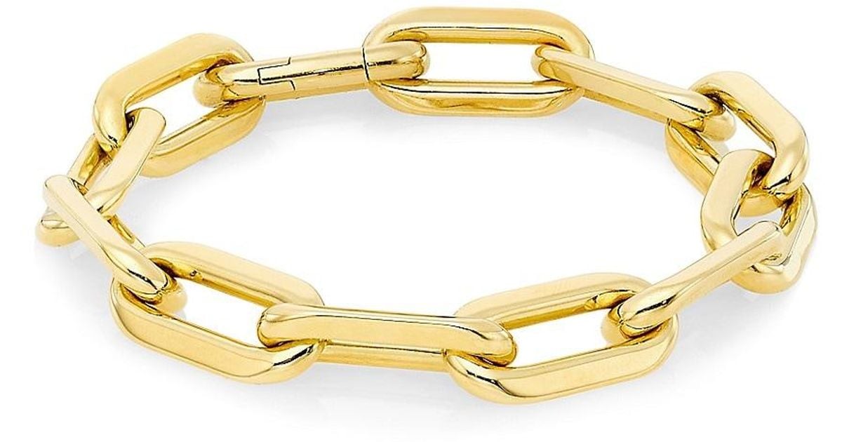 Roberto Coin Oro Classic 18k Yellow Gold Paperclip Chain Bracelet in