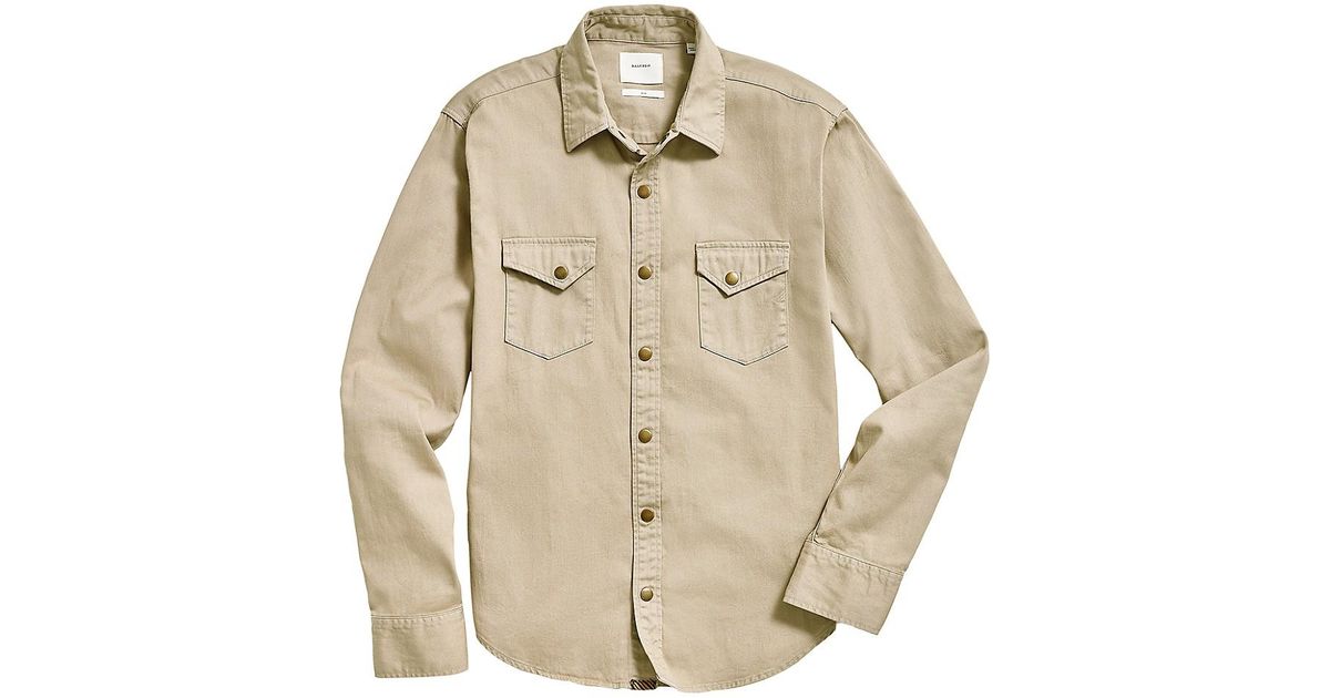 Billy Reid Shoals Twill Shirt In Natural For Men Lyst billy-reid-shoals-twill-shirt-in-natural-for-men-lyst