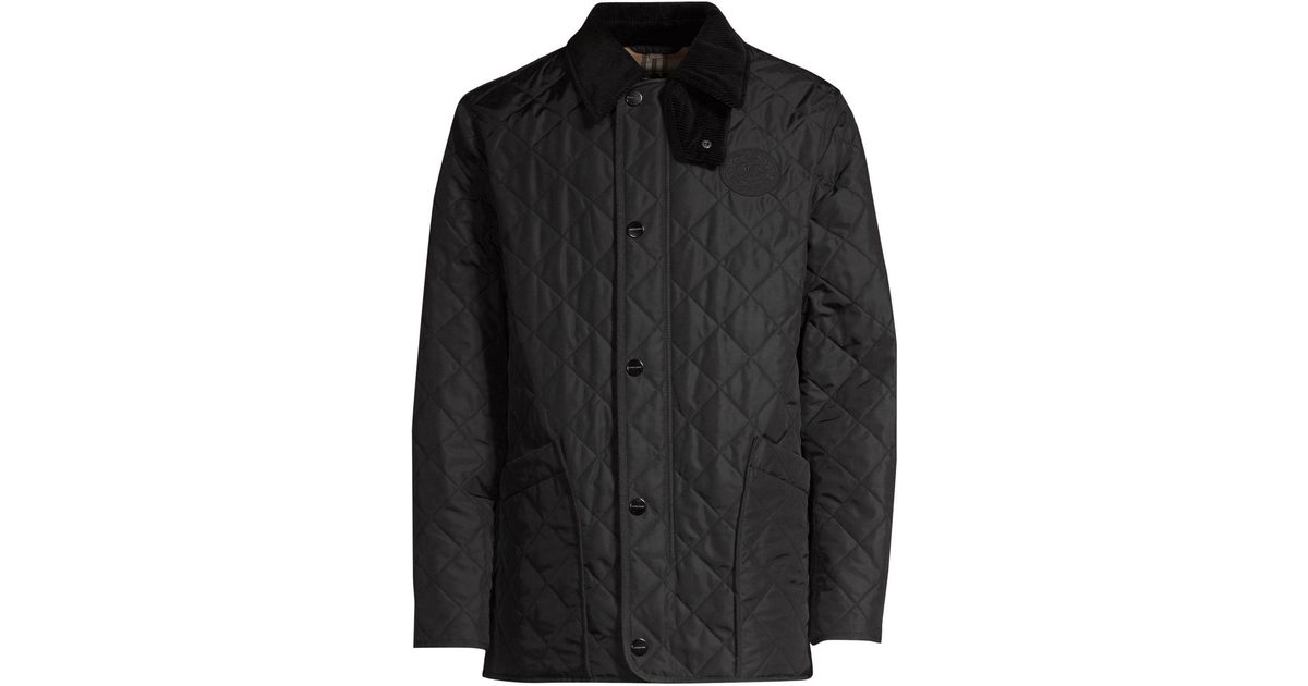 Burberry Corduroy Cotswold Quilted Barn Jacket In Black For Men Lyst