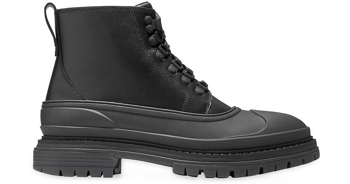 Cole Haan Stratton Shroud Leather Lugsole Boots in Black for Men Lyst