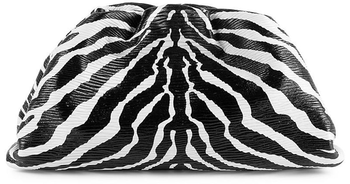 Bottega Large The Pouch Zebrastripe Leather Clutch in Black Lyst