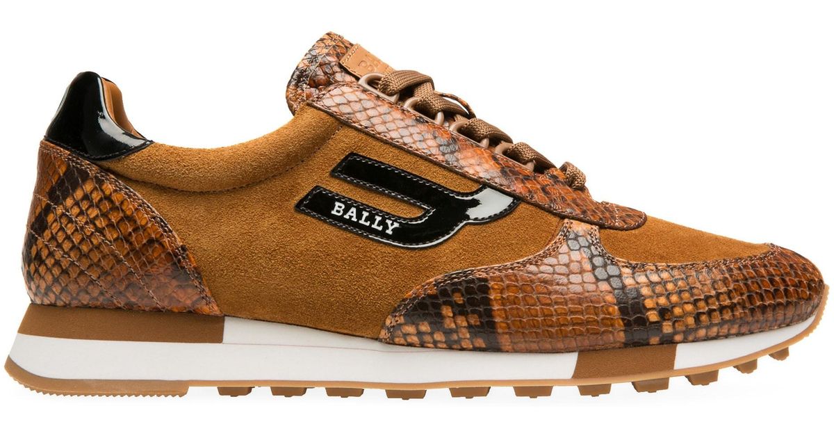 bally snakeskin sneakers